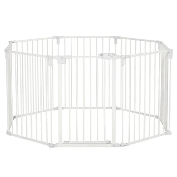 Hondenhek met deur - Opvouwbare hondenren | Kleur: Wit | Afmetingen: 482.5x2x76 cm