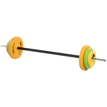 Dumbbellset 20 kg van gietijzer | Kleur: Geel+Groen