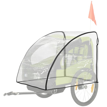 Waterdichte regenhoes voor kinderfietskar | Kleur: Transparant | Afmetingen: 61x76x61 cm