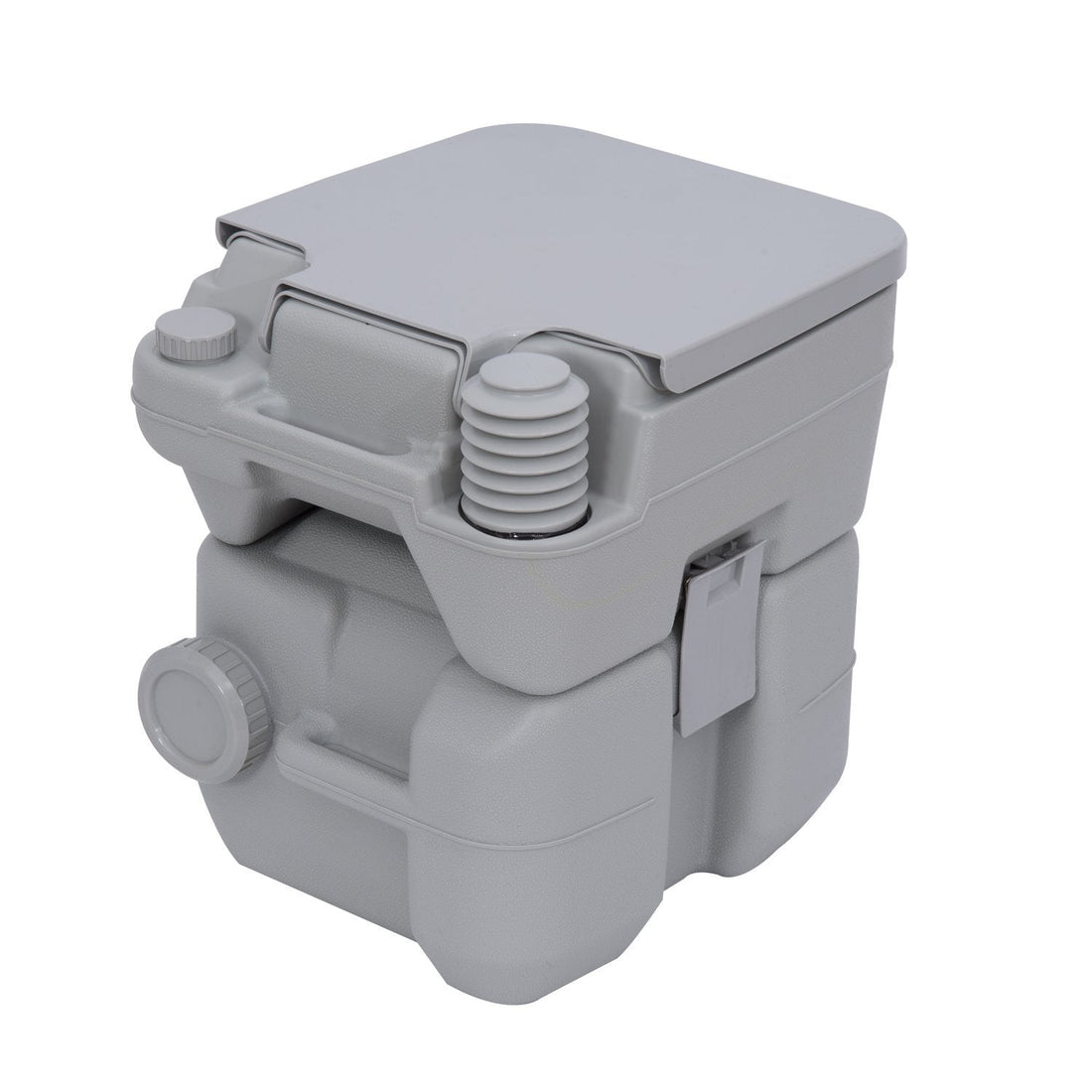 Tragbare Campingtoilette - Toilette für Camping und Wohnmobil | Farbe: Grau | Abmessungen: 38x38x45 cm