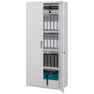 Stalen archiefkast met 5 legplanken | Kleur: Wit | Afmetingen: 80x40x180 cm