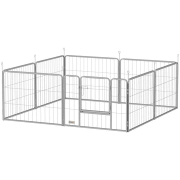 Opvouwbare dierenren voor binnen en buiten | Kleur: Zilver | Afmetingen: 160x160x60 cm