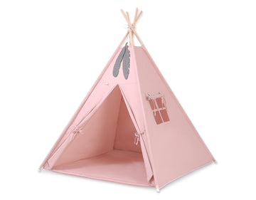 Tipi tent voor kinderen - speeltent - veilig & lichtgewicht, met speelmat en decoratieve veren