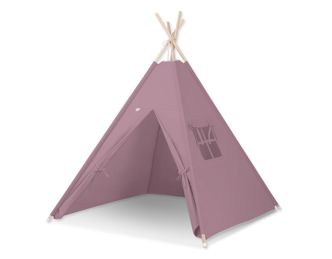 Tipi tent voor kinderen - speeltent - licht & opvouwbaar, katoen, incl. decoratieve veren