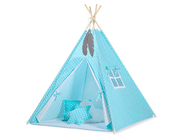 Tipi tent voor kinderen - speeltent - lichtgewicht & wasbaar, met decoratieve veren