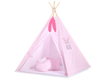 Tipi tent voor kinderen - speeltent - wasbaar katoen & inclusief kussens en speelmat