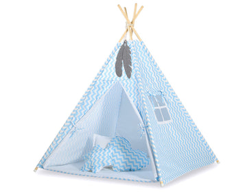 Tipi tent voor kinderen - speeltent - stabiel & wasbaar katoen, inclusief speelmat en raampje