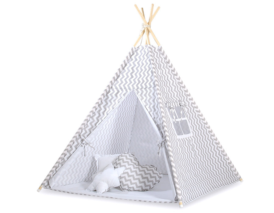 Tipi tent voor kinderen - speeltent - lichtgewicht & opvouwbaar, incl. decoratieve veren