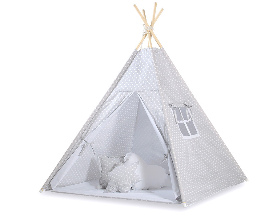 Tipi tent voor kinderen - speeltent - lichtgewicht & wasbaar katoen, inclusief decoratieve veren