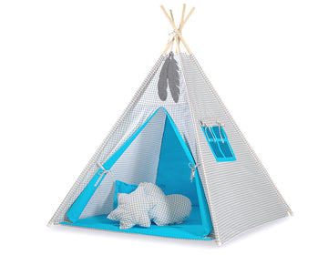 Tipi tent voor kinderen - speeltent - lichtgewicht & makkelijk op te zetten, inclusief veren