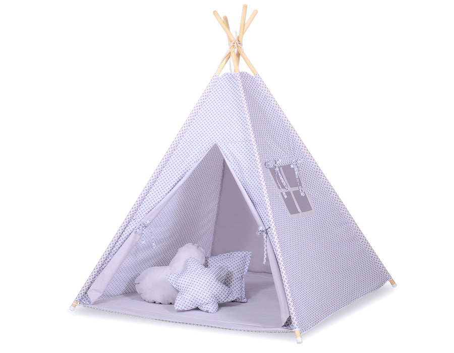 Tipi tent voor kinderen - speeltent - gratis 2 decoratieve viltveren, eenvoudig opvouwbaar