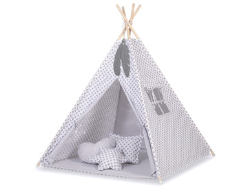Tipi tent voor kinderen - speeltent - lichtgewicht & wasbaar katoen, incl. decoratieve veren