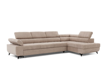 Dragonis Maxi hoekbank met slaapfunctie en opbergruimte | Kleur: Grijs | 338x79/97x203 cm