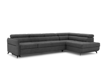 Elarias Maxi Hoekbank met Dolphin Slaapfunctie & Beddengoedcontainer | Kleur: Grafiet