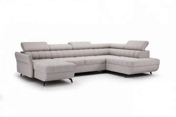 Elarias U II hoekbank met slaapfunctie en opbergruimte | Stof | 320x79/97x203 cm
