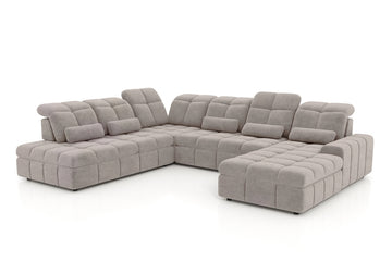 Magnelio U II elektrische hoekbank met slaapfunctie - U-vormig, verstelbaar | Kleur: Beige Zoya 02