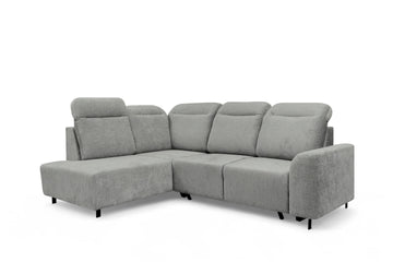 Magnis L hoekbank met slaapfunctie - Modern design | Kleur: Grijs | Maat: 261x100/112x194 cm