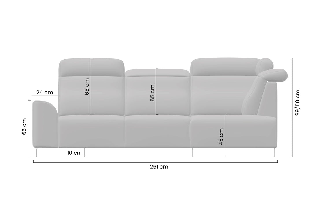 Magnis L Hoekbank met Slaapfunctie - Modern Design, Verstelbare Hoofdsteunen | Kleur: Beige