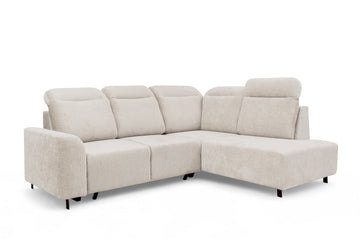 Magnis L hoekbank met slaapfunctie - Rechts | Beige Chenille | 261x100/112x194 cm