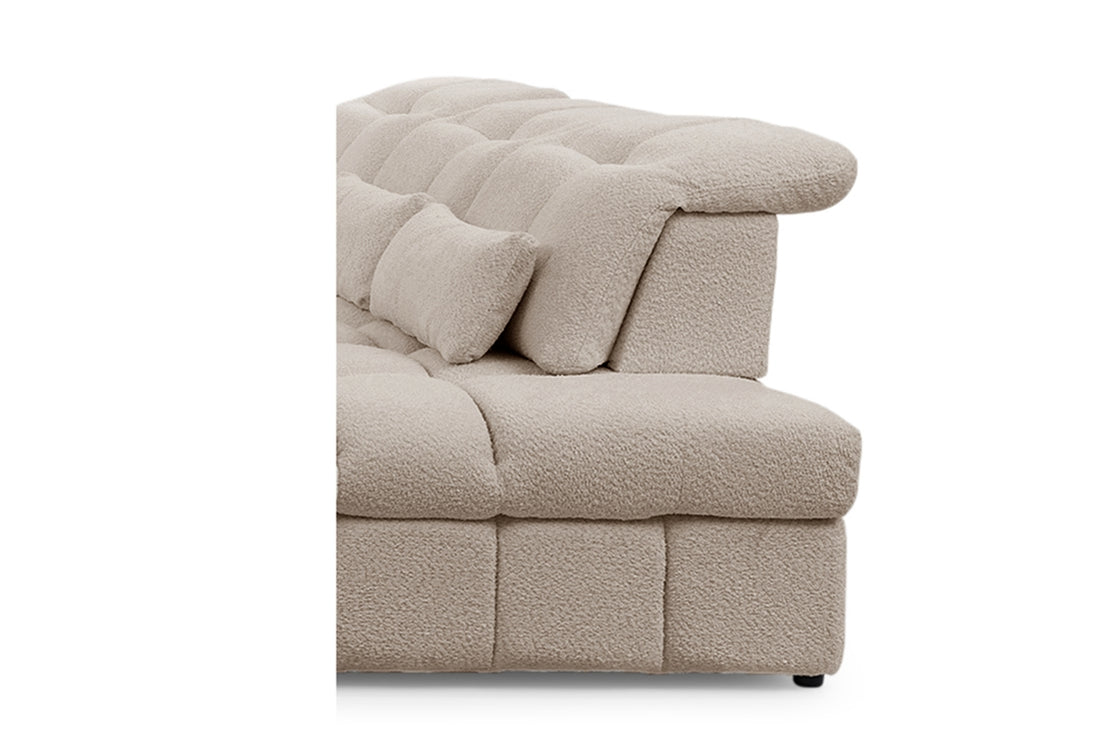 Magnelio U II Elektrische U-hoekbank met Slaapfunctie en Opbergruimte | Beige Bouclé | 342x280 cm