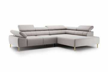 Taloria L Hoekbank Rechts met Elektrisch Uitschuifbare Zitting | Beige | Gouden Poten