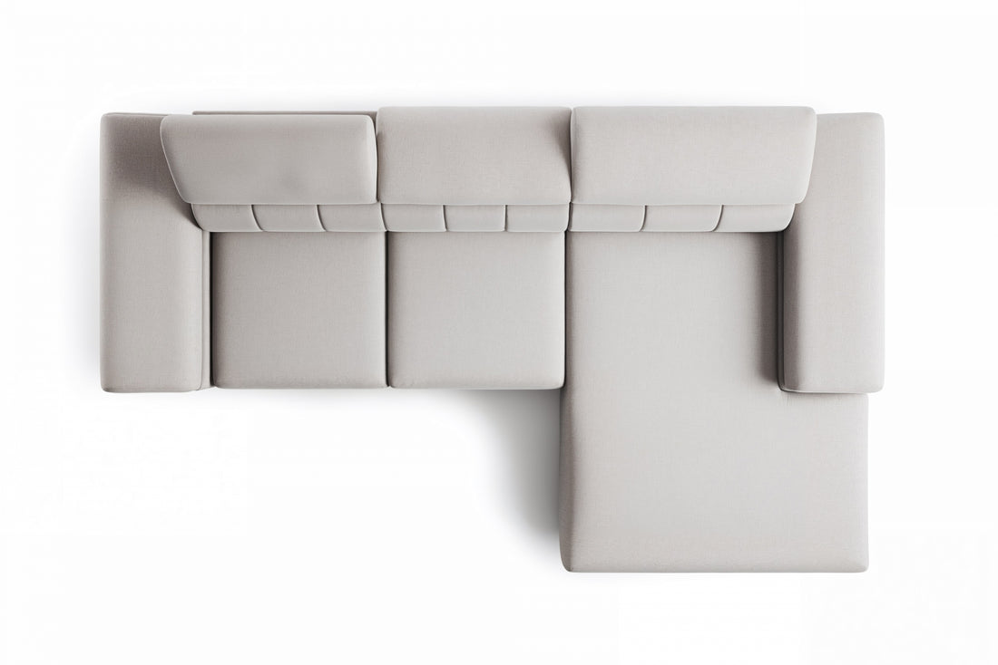 Taloria Mini Hoekbank Rechts met Elektrisch Uitschuifbare Zitting | Kleur: Beige