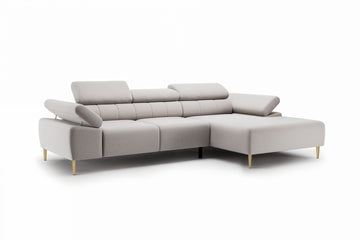Taloria Mini Hoekbank Rechts met Elektrisch Uitschuifbare Zitting | Beige Maya 01 | Gouden Poten