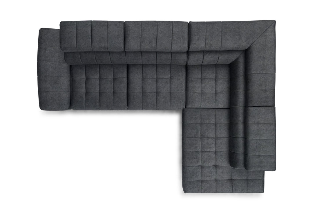 Valoris L Hoekbank Rechts met Slaapfunctie - Perfect Harmony Chenille | Kleur: Grafiet