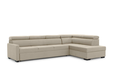 Taremo Maxi Hoekbank met Slaapfunctie – Dolphin Bed & Opbergruimte | Kleur: Crème Ado 1601 Halva