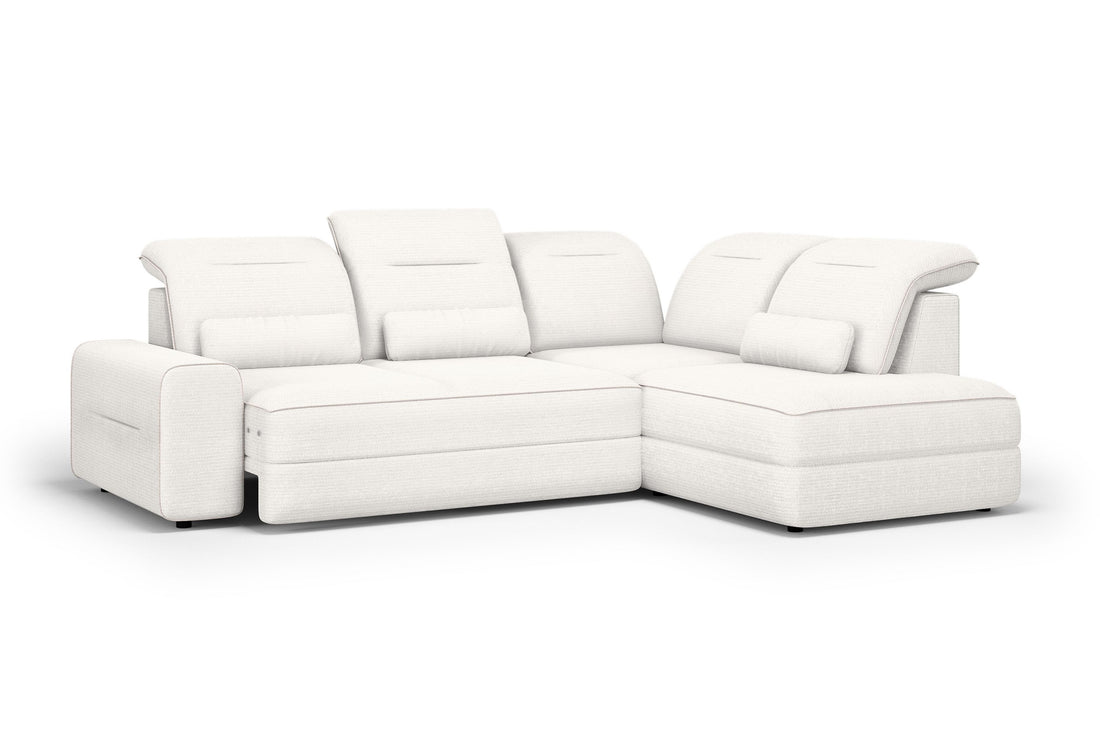 Tulia L Hoekbank met Elektrisch Uitschuifbare Zitting | Kleur: Naar keuze | Maat: 275x87x211 cm
