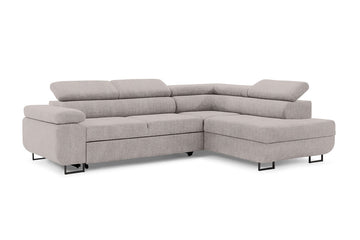 Annabelle L Hoekbank met Slaapfunctie en Beddengoedbox | Zwarte Poten | 271x98x201 cm