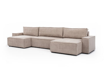 Flabio U II U-vormige hoekbank met slaapfunctie en bedkist | Kleur: Diverse | Afm: 386x90x144 cm
