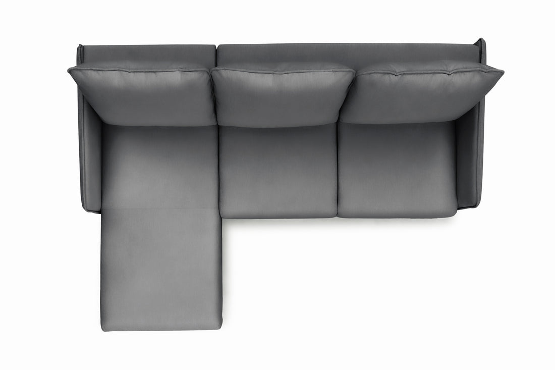 Taila Mini hoekbank met slaapfunctie - 4-zits linkszijdig | Kleur: Grijs Velluto | Maat: 225x99x163