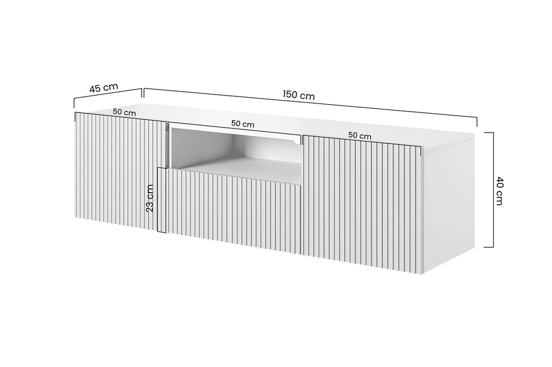 Nicole TV-wandkast met lade en nis 150 cm | Kleur: Kasjmier | Maat: 150x40x45 cm