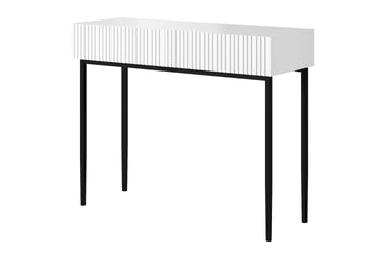 Nicole bureau 100 cm met lades en zwarte poten | Wit mat | 100x82x41 cm