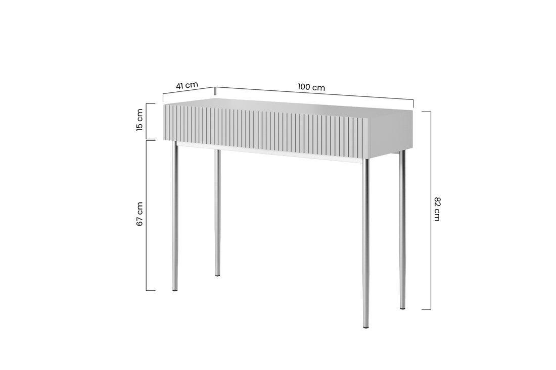 Nicole kaptafel 100 cm met lades - Moderne make-uptafel | Kleur: Kasjmier | Gouden poten