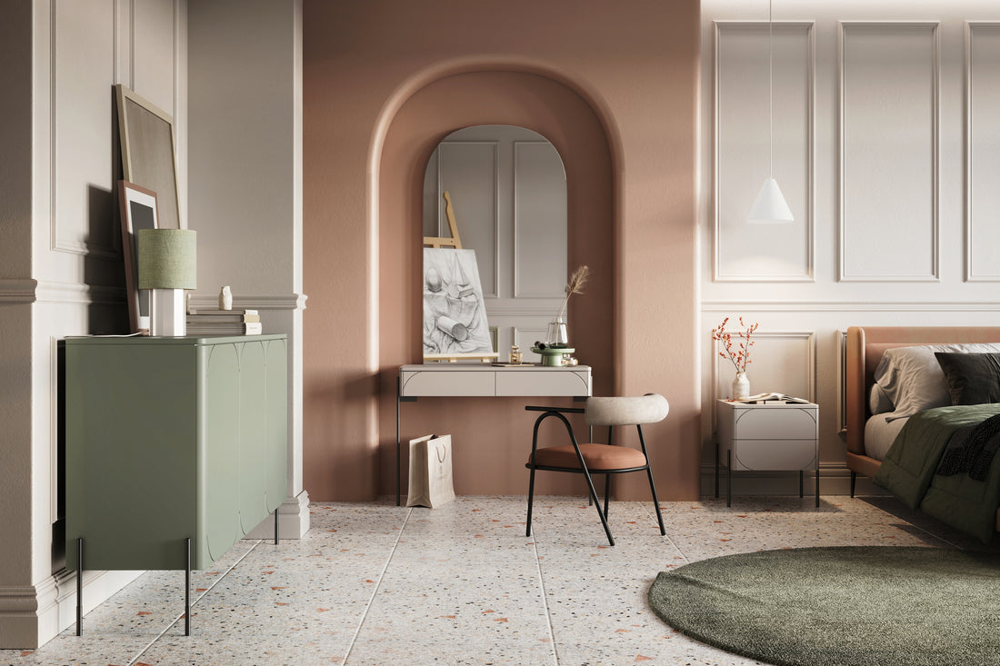 Sonatia Kaptafel met 2 Laden - Compact & Stijlvol | Kleur: Kasjmier | Maat: 104x82x45 cm