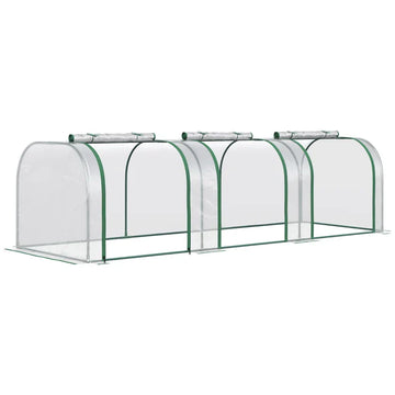Tunnelkas - Foliekas met stalen frame | Kleur: Donkergroen, transparant | Afmetingen: 100x295x80 cm