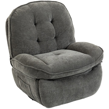 Relaxfauteuil met ligfunctie en draaifunctie | Kleur: Lichtgrijs | Afmetingen: 95x94x104 cm