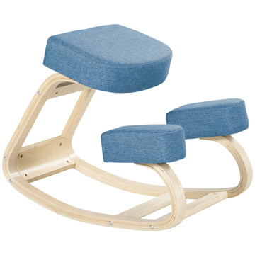 Ergonomische kniestoel - Actief zitten en betere houding | Kleur: Blauw | Afmetingen: 51x69x58 cm