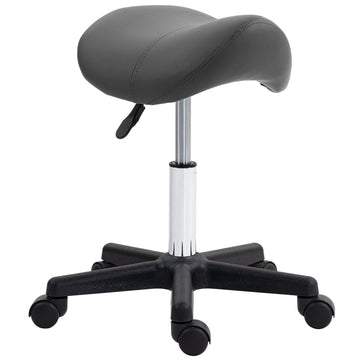 Rolkruk met grijze zadelzitting | Kleur: Grijs | Afmetingen: 47x48x45-59 cm