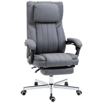Massage bureaustoel met voetsteun | Kleur: Grijs | Afmetingen: 61x65x105-113 cm