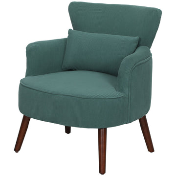 Moderne fauteuil met wingbackdesign | Kleur: Donkergroen | Afmetingen: 69.5x69x78 cm
