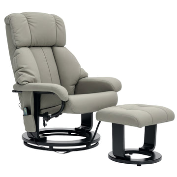 Relaxfauteuil met massage - Verstelbare stoel | Kleur: Grijs | Afmetingen: 80x76x102 cm