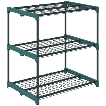 3-laags plantenstandaard voor binnen en buiten | Kleur: Donkergroen | Afmetingen: 49x68x72 cm