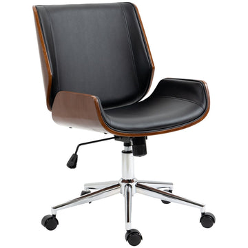 Vinsetto bureaustoel met kantelfunctie | Kleur: Zwart | Afmetingen: 60x53x86-96 cm