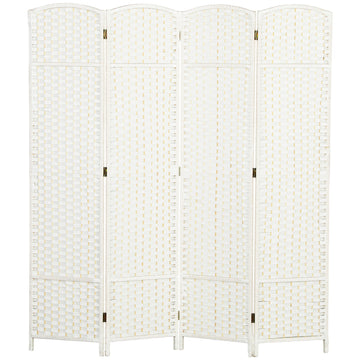 4-delig kamerscherm - Ruimteverdeler | Kleur: Wit | Afmetingen: 1.6x160x170 cm