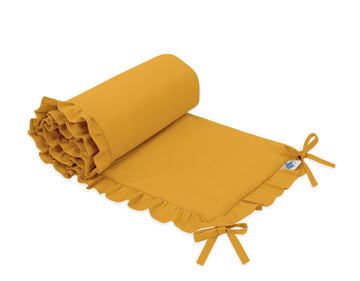 Universele babybedrand, ledikantbumper, zachte anti-allergene bescherming, honinggeel, ruches