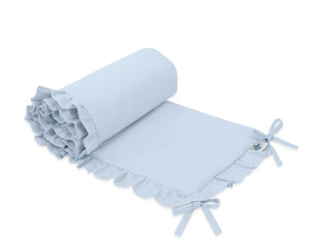 Universele babybedbumper - ledikantbumper - optimale bescherming & ruches - blauw