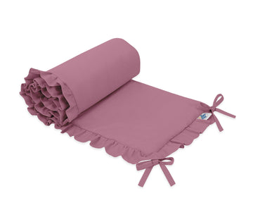 Babybedbumper - bedrandbeschermer - optimale bescherming & comfort - pastel violet - ruches